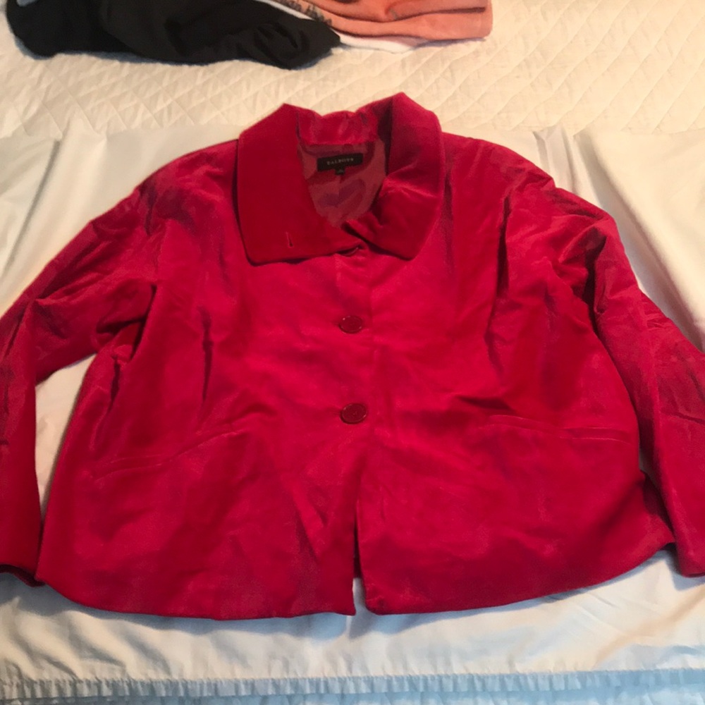Talbots Magenta Velvet Swing Jacket. Size 12